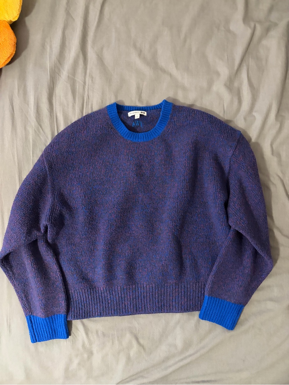 jw anderson x uniqlo blue knitted sweater size large women